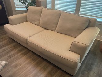 Used Beige Fabric 3-Seat and 2-Seat Sofa
