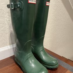 Hunter Green Rain Boots Sz 7 Women 