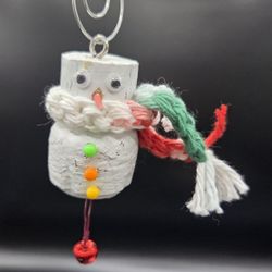 Champagne Cork Snowman Christmas Tree Ornament 