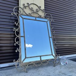 extra Large Solid Wrought Iron Mirror