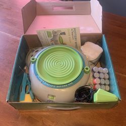 Beginner Pottery Wheel, Including Paints, Sculpting Tools, And 2 Pounds Of Clay