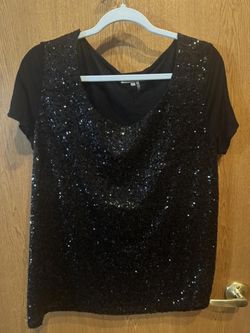 Black bedazzled shirt -XL