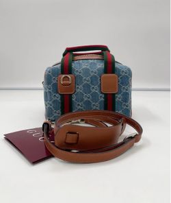 Gucci GG Denim Mini Boston Bag