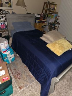 Twin Bed Frame With Mattress & Box Spring