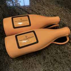 Set Of 2 Veuve Clicquot Travel Champagne Wine Carry Case Insulated Zipper Tote Travel