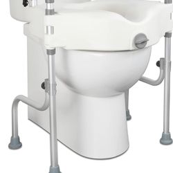 Angol Shiold Lock Raised Toilet Seat With Handles5inToilet Seat Riser with Arms Fits Most ToiletsHeavy Duty Handicap Seat With Adjustable LegsElderly 