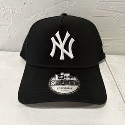 MLB New Era New York Yankees Basic Black 9forty A Frame SnapBack Hats 