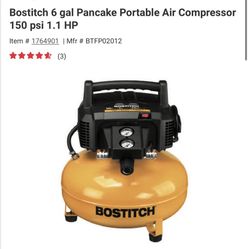 Brand New In The Box. 6Gal Bostitch air Compressor