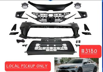 ➿️ Front Bumper Cover Kit w/ License Plate For 2022 2023 Honda Civic #3180