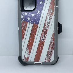 For iPhone 11 USA Flag Camouflage Belt Clíp Case 