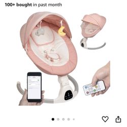 Pink Baby Swing With Bluetooth And Remote In Box