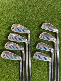 Pat Simmons Tiger Shark USA Iron Set 4-SW 8 Clubs Steel Shafts RH Vintage