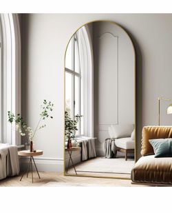 Standing Mirror 76”L x 34” W - Gold Edges