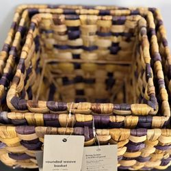 West elm set of 3 handcrafted baskets 