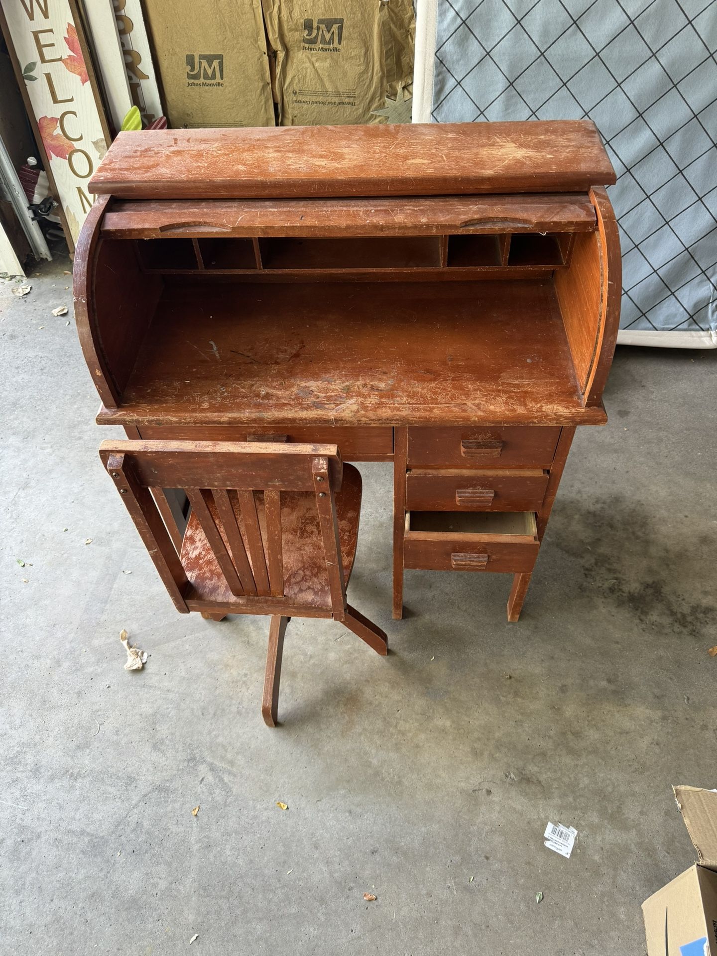 Antique Childs Roll top Desk