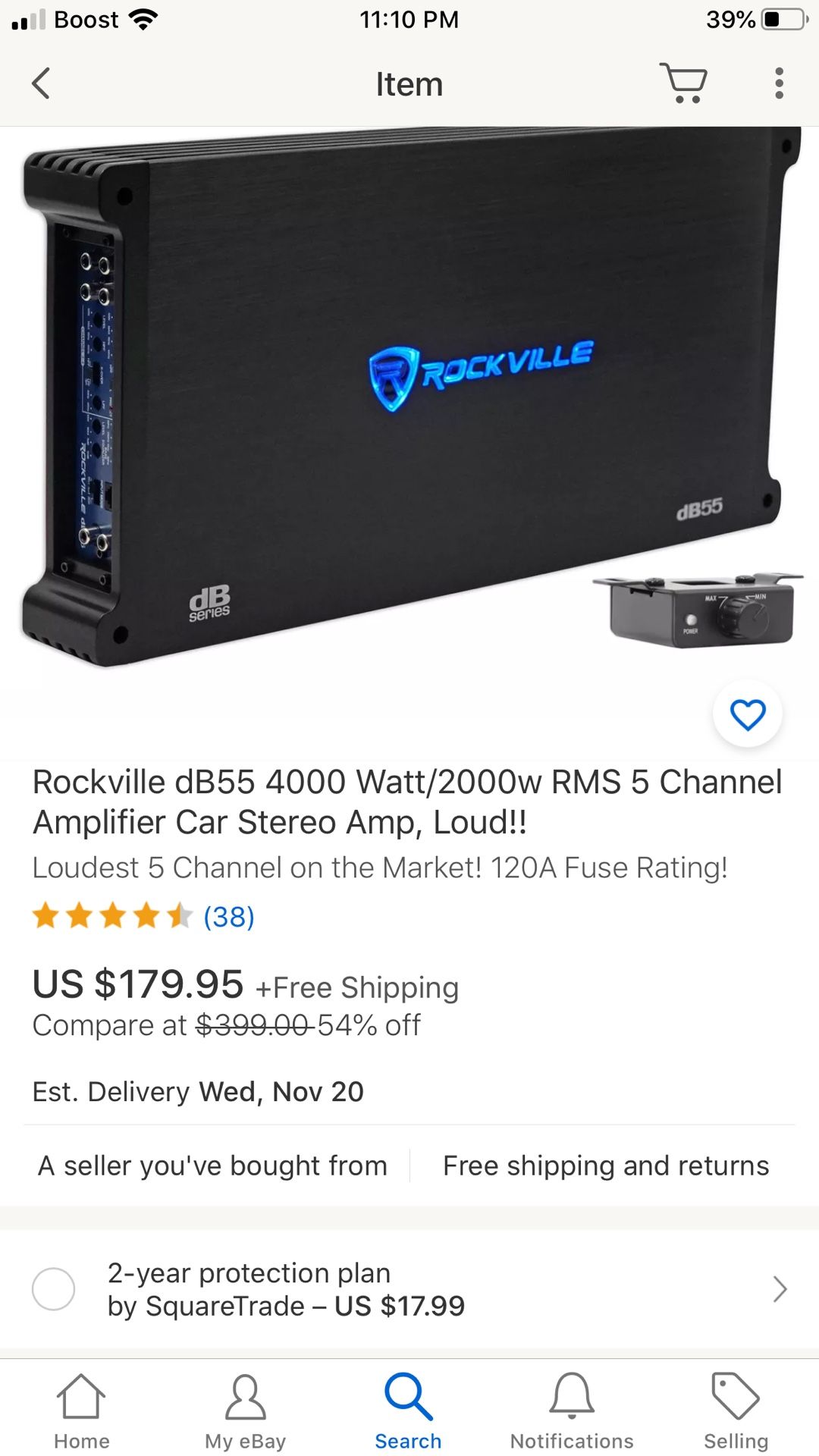 Rockville 5 channel 4000 watt class d amp amplifier