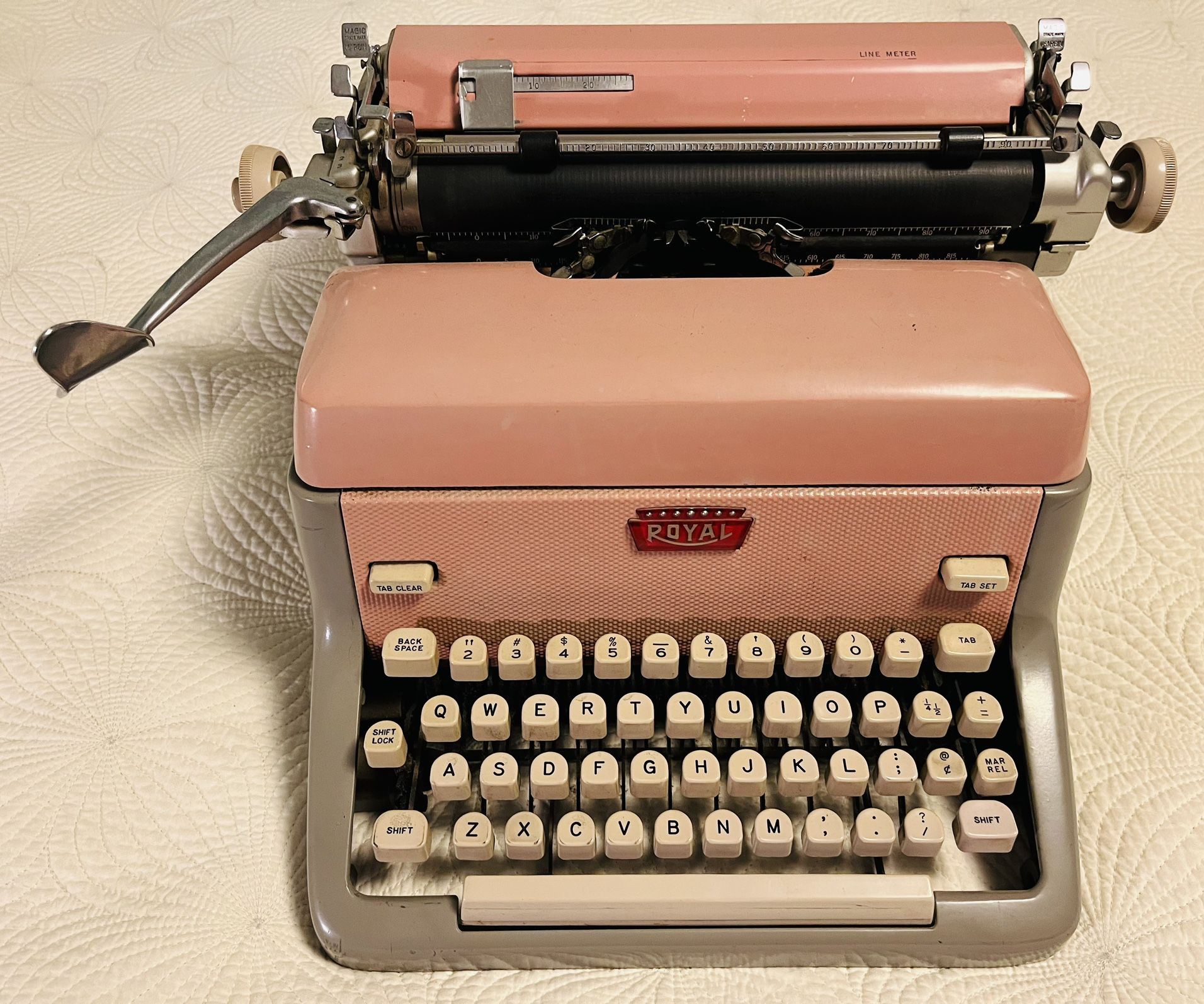 Rare Pink Royal FP Typewriter