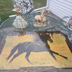 Vintage Wood Wall Plac  N End Of Trail Porcelain Sculpture