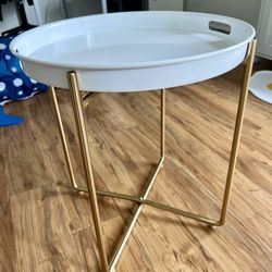 World Market Round Tray Top Side Table