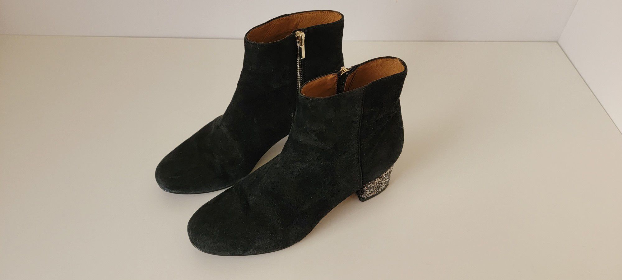 Black leather sparkly heel booties & Other Stories Size 7 / 37

