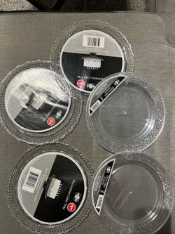 Decorative Clear Plastic Cake Stands & Dinner Plates Bundle