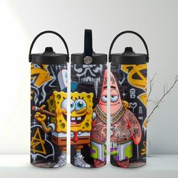 Sponge bob water bottle, 20oz water bottle stainless steel