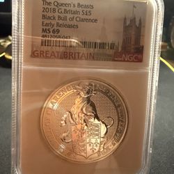 2018 The Queens Beasts MS69 2 oz .999 Silver