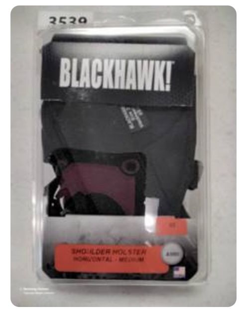 Blackhawk Shoulder Holster Size 02 Brand: BlackHawk Model: 40HS02BK MD Dimension: 9.8 X 6.4 X 2.8 inches.