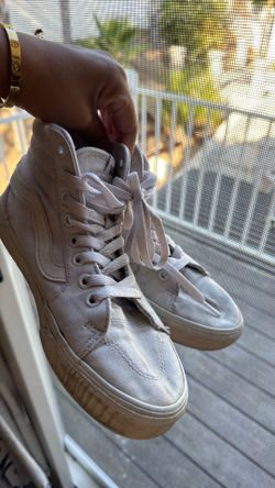 White Canvas High-Top Sneakers