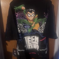 Teen Titans x Civil Regime Men's Protocol Robin 199X Graphic T-Shirt Black L