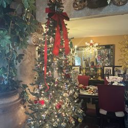 Christmas Tree, Decorations Included. 7 Feet Tall 