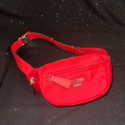 GUESS | Red Fanny Pack Purse w/ Adjustable Strap, Zipper Pockets