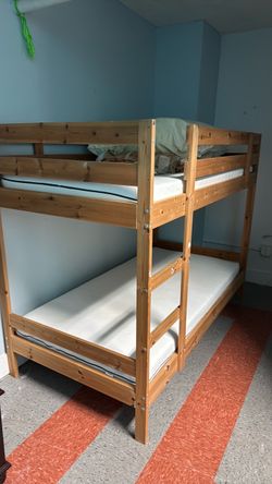 Wooden Bunk Bed with Mattresses