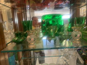 Green Vintage Anchor Hockey glassware
