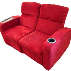 Red Entertainment Loveseat w/ Recliners