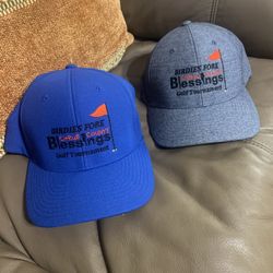 Birdies Fore Blessings  Citrus County Golf Tournament Pair of Strapback Adjustable Hats / Caps 