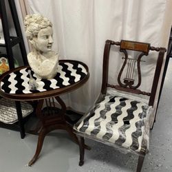 Vintage  Matching Chair And Table 