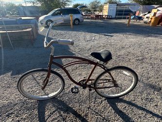 Beach Cruiser Bicycle Brown Frame White Tires
