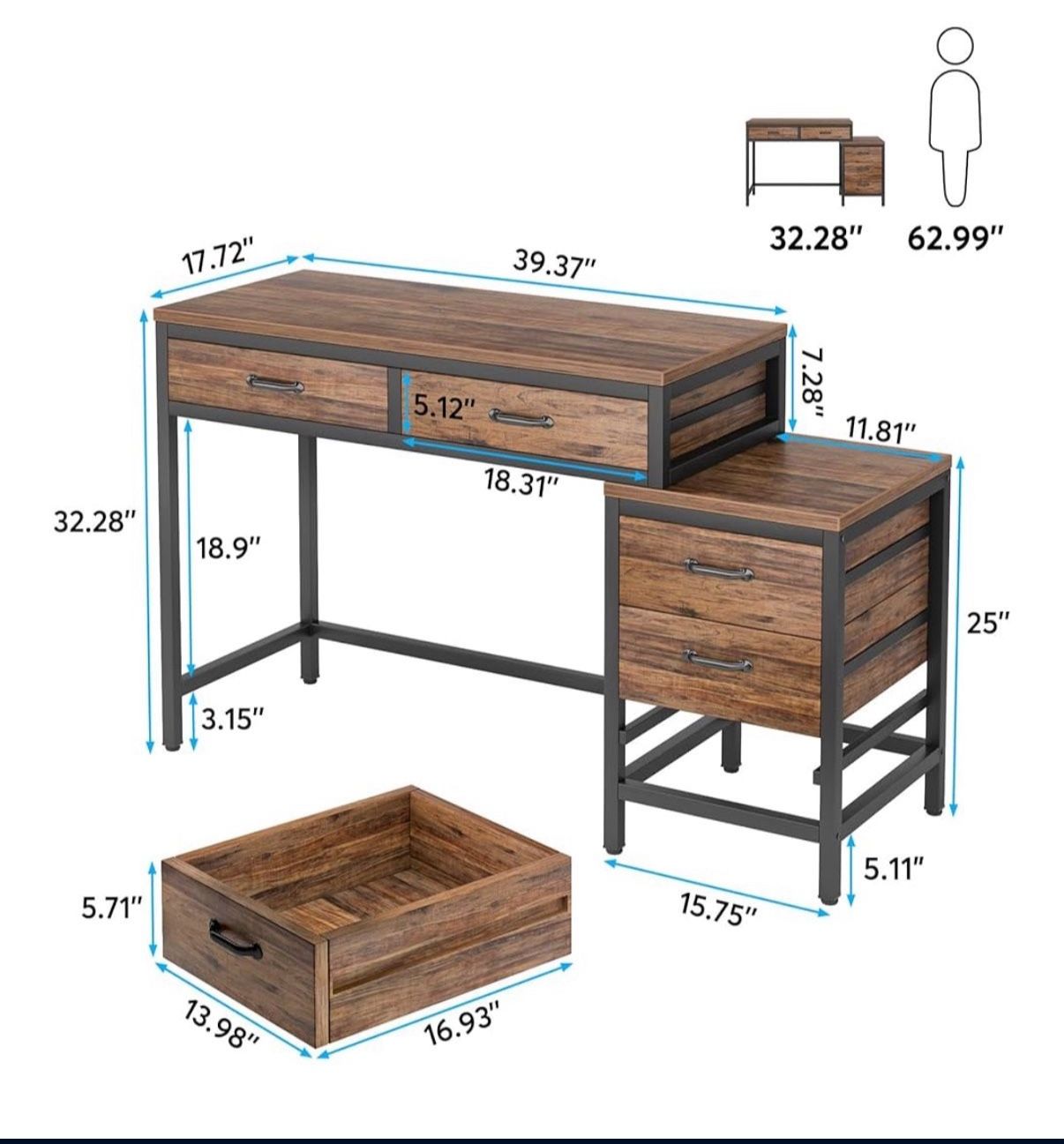 Wood And Metal Desk