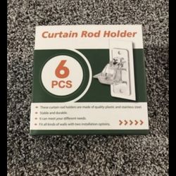 Antimbee 6 Pc Curtain Rod Clip Holders/Brackets - NEW