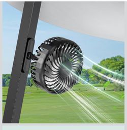 Golf Cart Fan Rechargeable Magnetic Base Battery Operated Portable Fan 3 Speeds 4000 RPM Strong Airflow