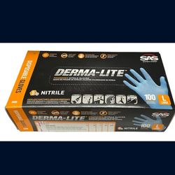 Derma- Lite  Nitrile Disposable Gloves Powdered Free