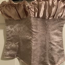 sexy gold classic satin underbust corset