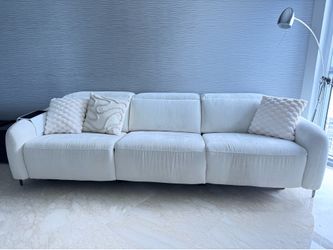 Triple Velvet Power Reclining Sofa