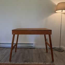 Wood Desk Table with Semi-Folding Legs