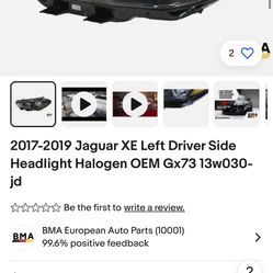 2017 2019 Jaguar Xe Left Headlight 