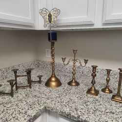 Brass Candlesticks Lot - $50