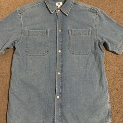 Mens Denim Jean Button Up Shirt