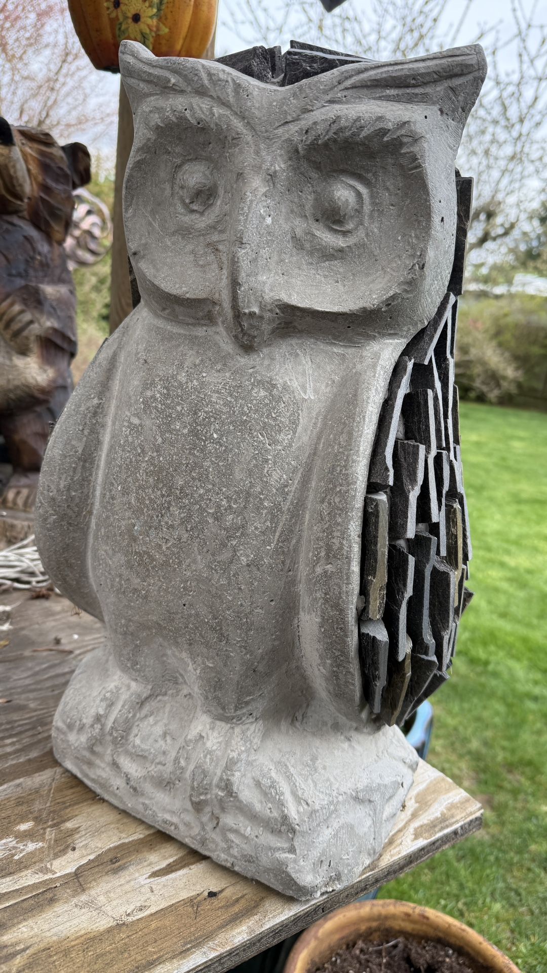 Owl - Stone Garden Art Decoration