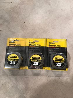 Stanley power lock measuring tapes (3) 30’ 25’